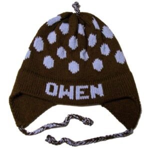 Personalized Earflap Hat – Polka Dots