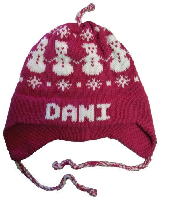 Personalized Earflap Hat - Snowmen