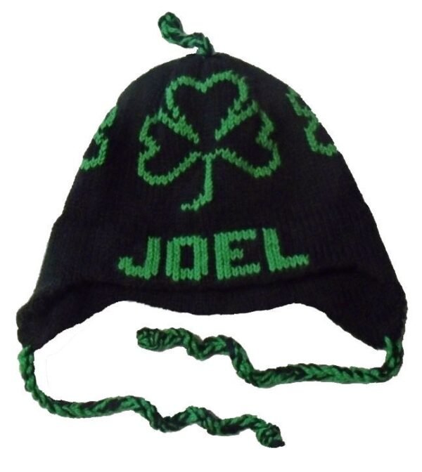 Personalized Earflap Hat - Shamrocks